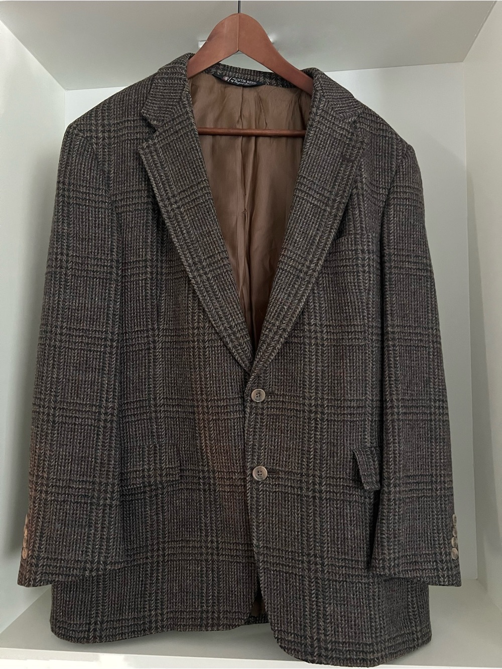 Men's Wool Glen Plaid Blazer - Brown